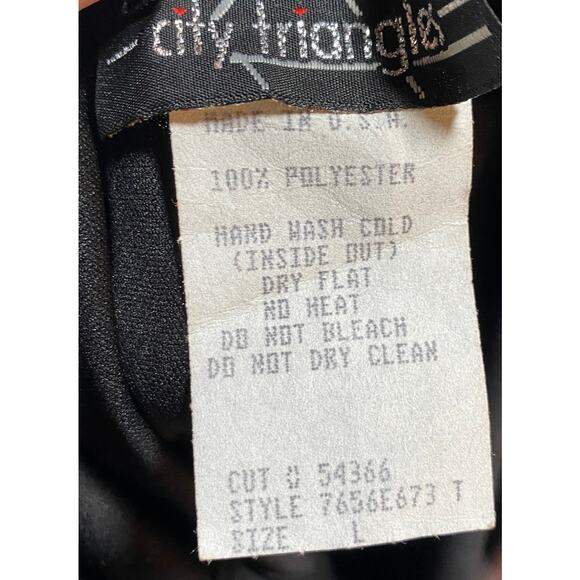 Vintage 90s Y2k City Triangles Strapless Gown Sequined Gathered Black Silver 6/8 - Picture 8 of 9